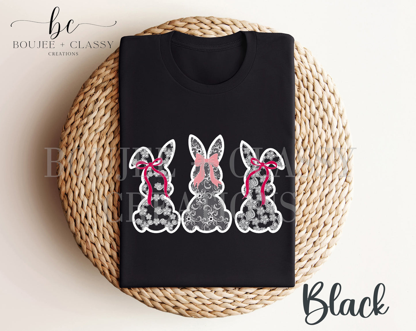 Faux Lace and Bows Bunny