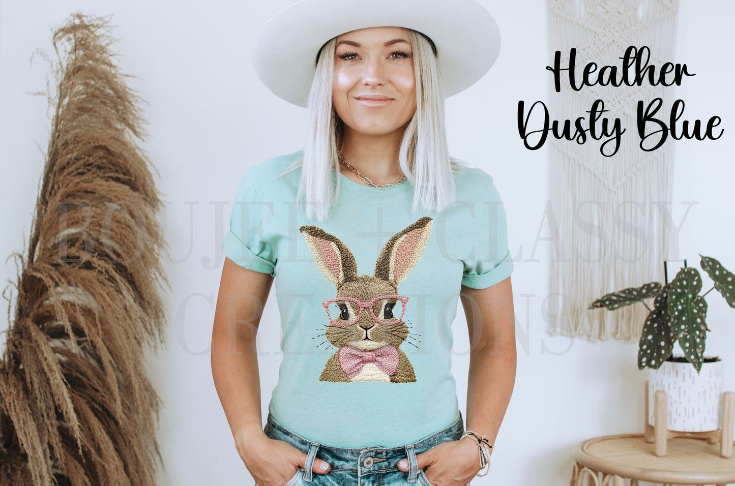 Faux Embroidered Bunny