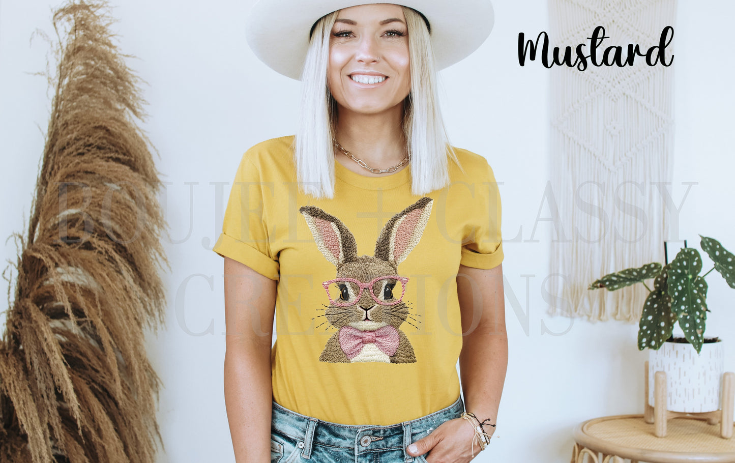 Faux Embroidered Bunny