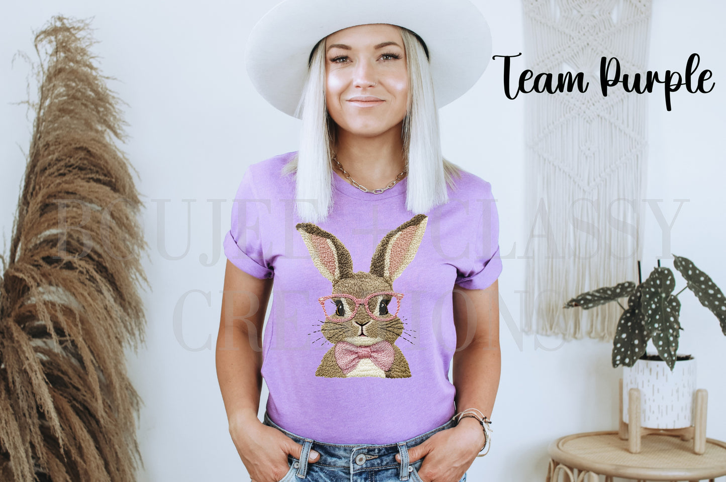 Faux Embroidered Bunny