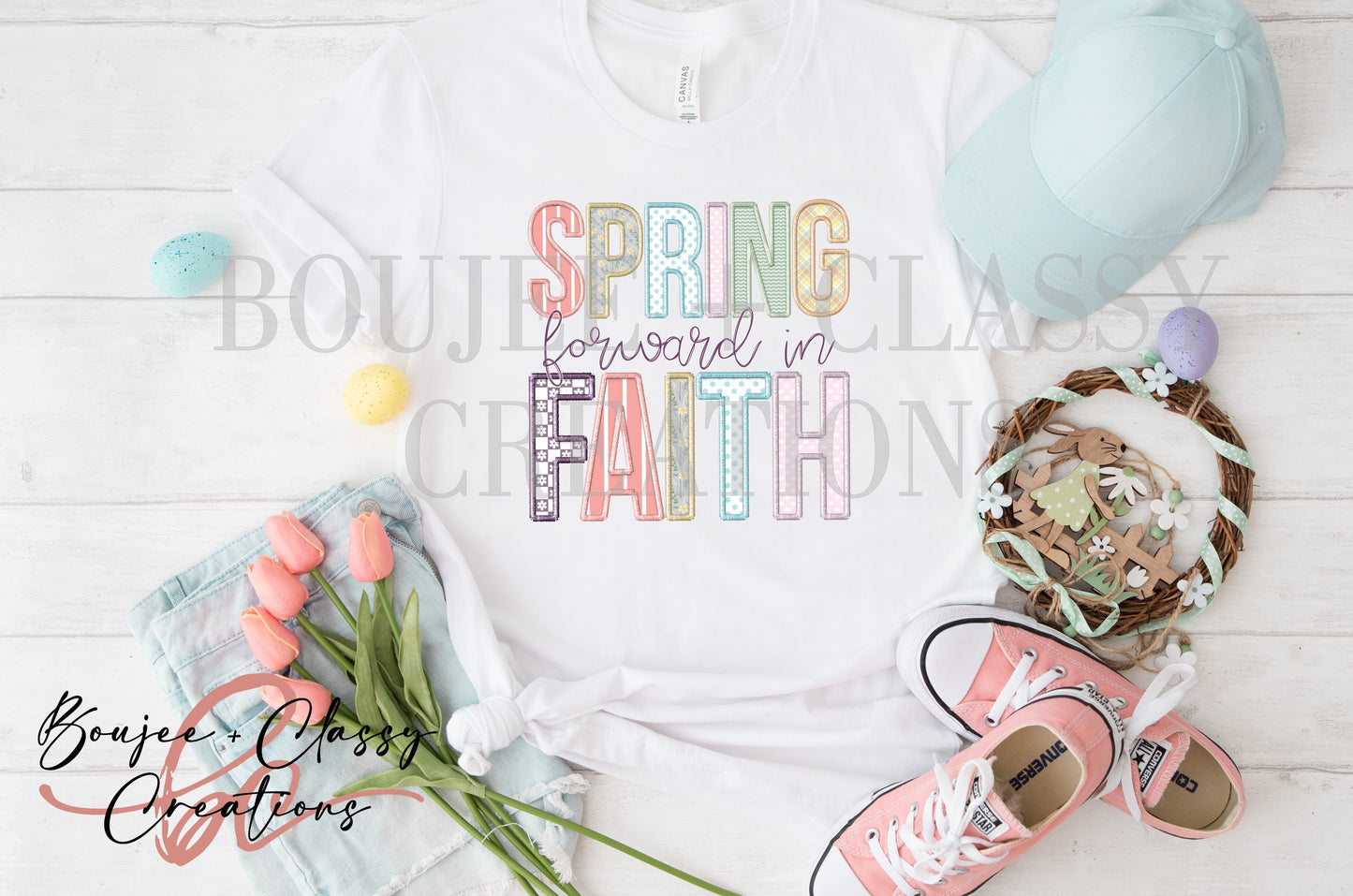 Spring Forward in Faith - Faux Embroidery