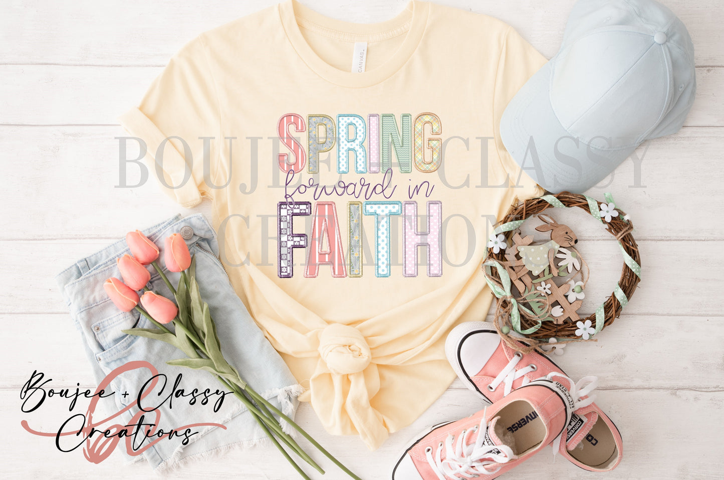 Spring Forward in Faith - Faux Embroidery