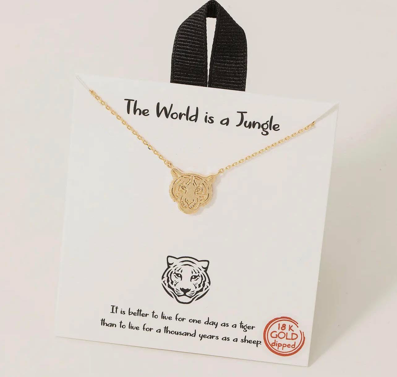 Gold Tiger Head Necklace