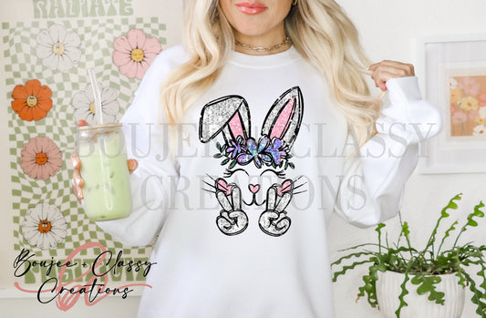 Peace Bunny - Faux Sequins