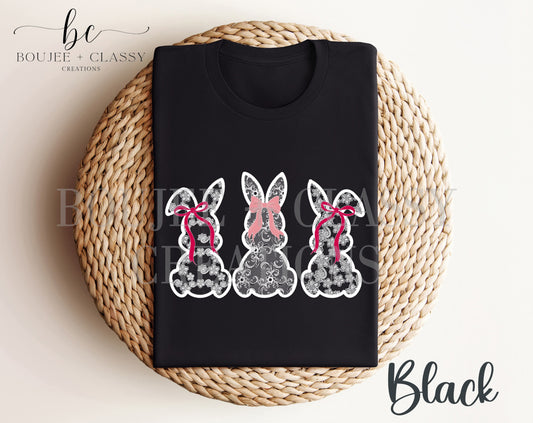 Faux Lace and Bows Bunny