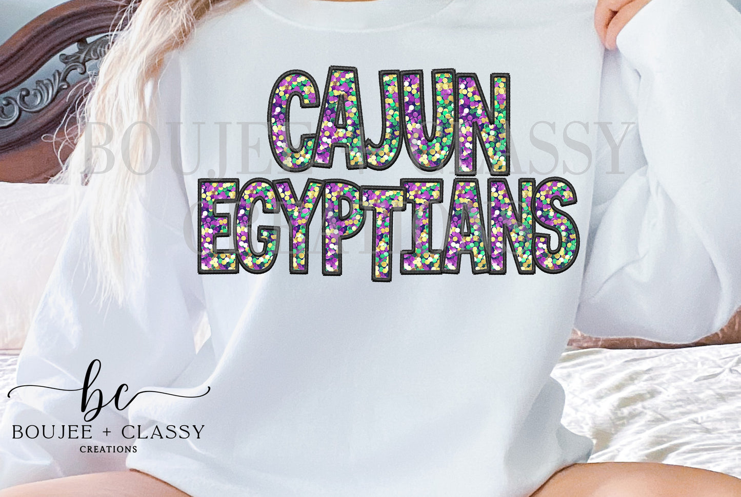 Cajun Egyptians – Mardi Gras Faux Embroidery / Sequins