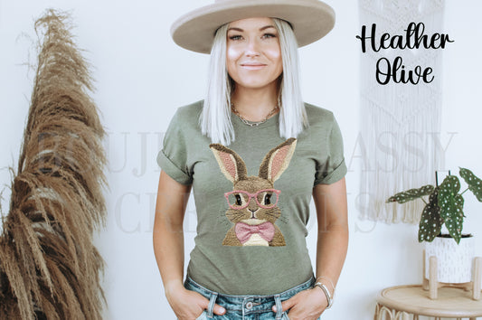 Faux Embroidered Bunny