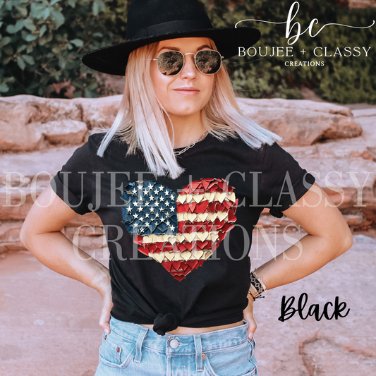 Patriotic Brushstrokes Flag